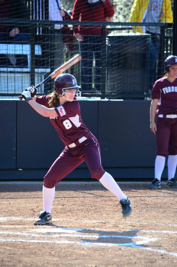 Photo by Michael Rezin/The Ram Michelle Daubman is performing well both at the plate and in the circle.