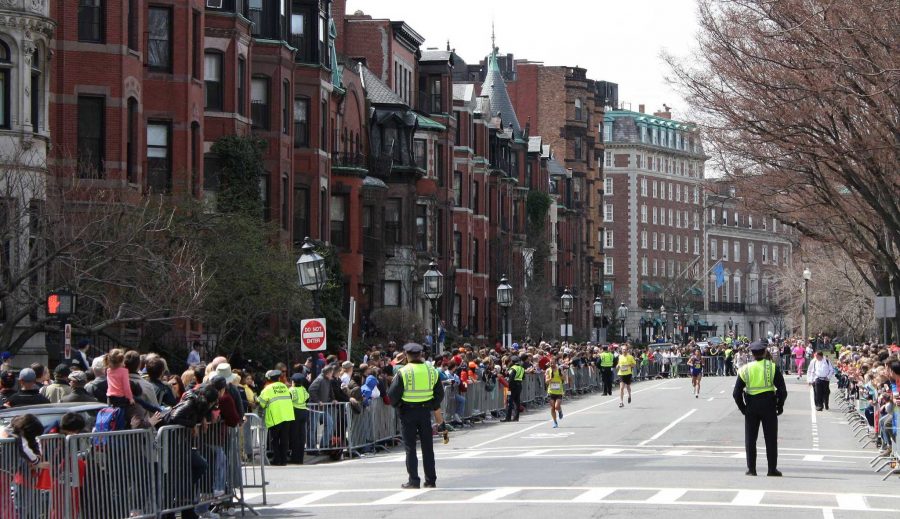 Courtesy of Wikipedia A bomb struck at the finish line of the 177th Boston Marathon, killing three. 