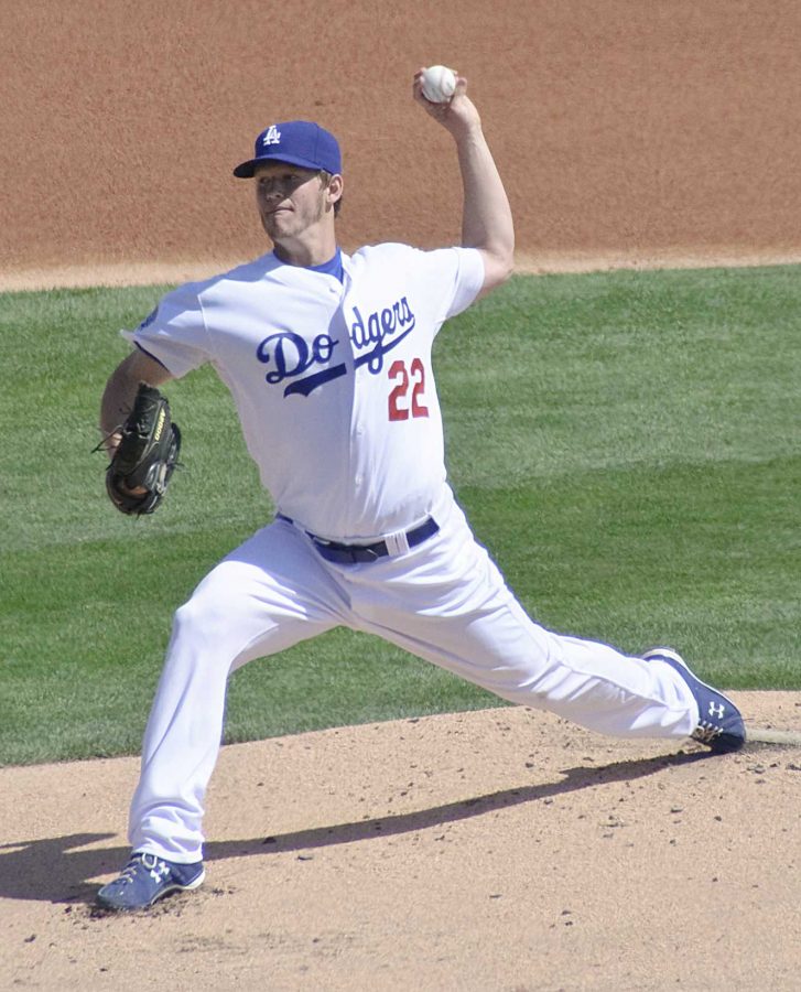 Clayton Kershaw is the front-runner for the National League Cy Young award.  He had the lowest ERA in baseball this year. (Photo courtesy of Wikimedia)