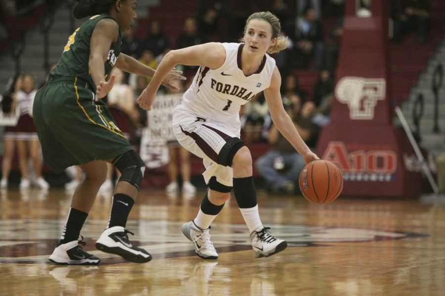 Erin Rooney recorded a double-double in Fordham’s season-opening win. She had 19 points and 10 rebounds. (Photo by Ally White/The Ram)