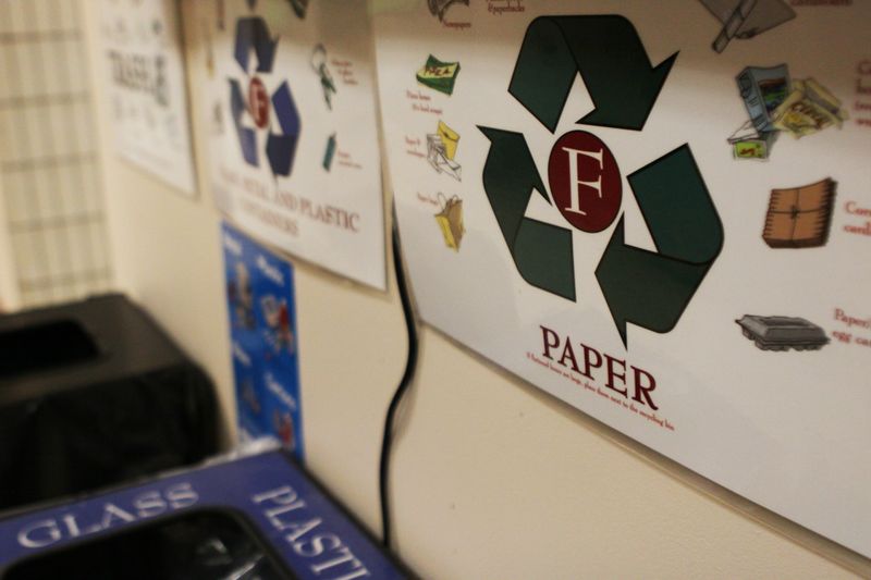 New e-waste bins will soon join existing paper, glass, and plastic receptacles. (Samuel Joseph/The Ram)
