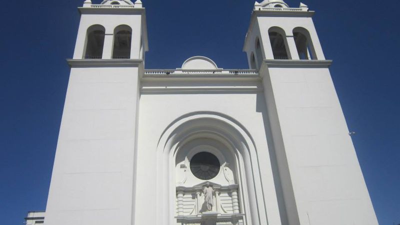 Shown above is the National Cathedral in San Salvador, El Salvador, where the memorial to the slain Jesuits is displayed.
(Courtesy of Marc Alibrandi)