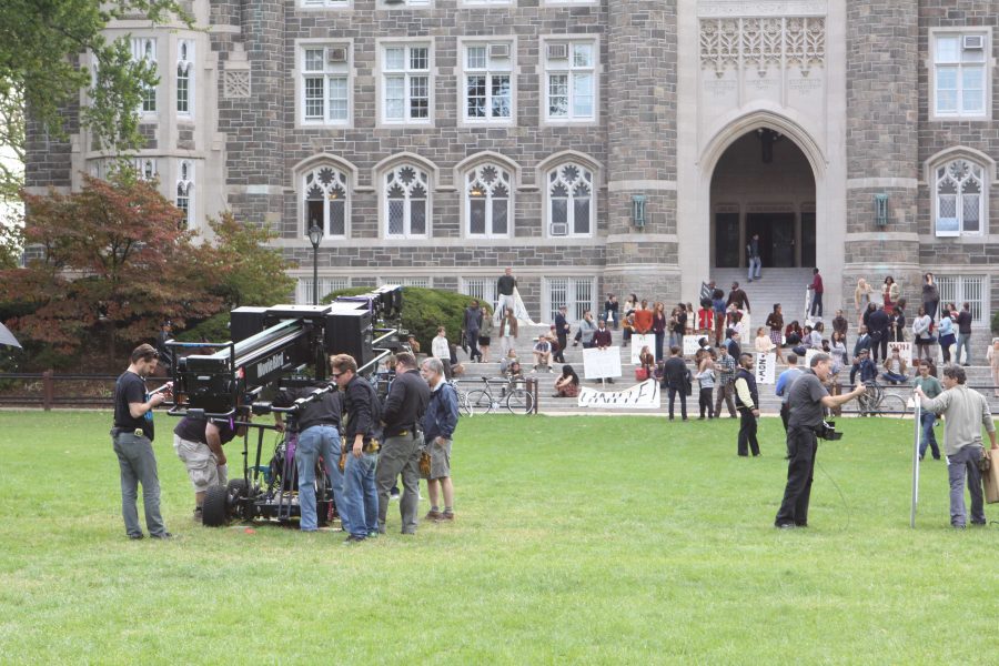 Tuesday’s filming of a commercial for GANT Clothing illicited some feelings of frustration among the student body. FilmingSamuelJoseph
Samuel Joseph/The Ram