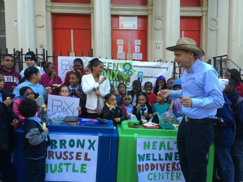 A spin-off of the ALS Ice Bucket Challenge, the Bronx Brussel Hustle aims to raise money to build a new facility at P.S. 55. Jeff Coltin/The Ram