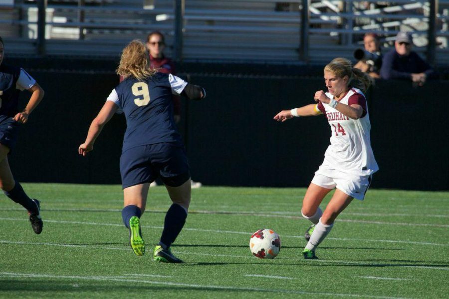  Senior Jessica Widmann leads Fordham with four goals this season. (Photo by Christian Wiloejo)