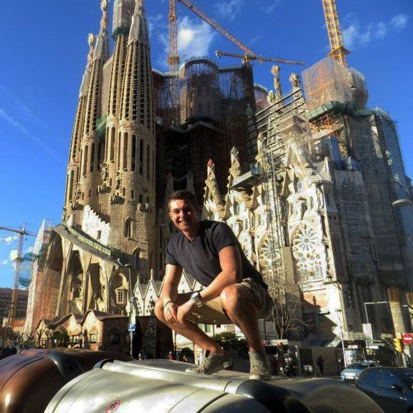Tommy visits a famous church in Barcelona while studying abroad. Courtesy of Tommy Bannon