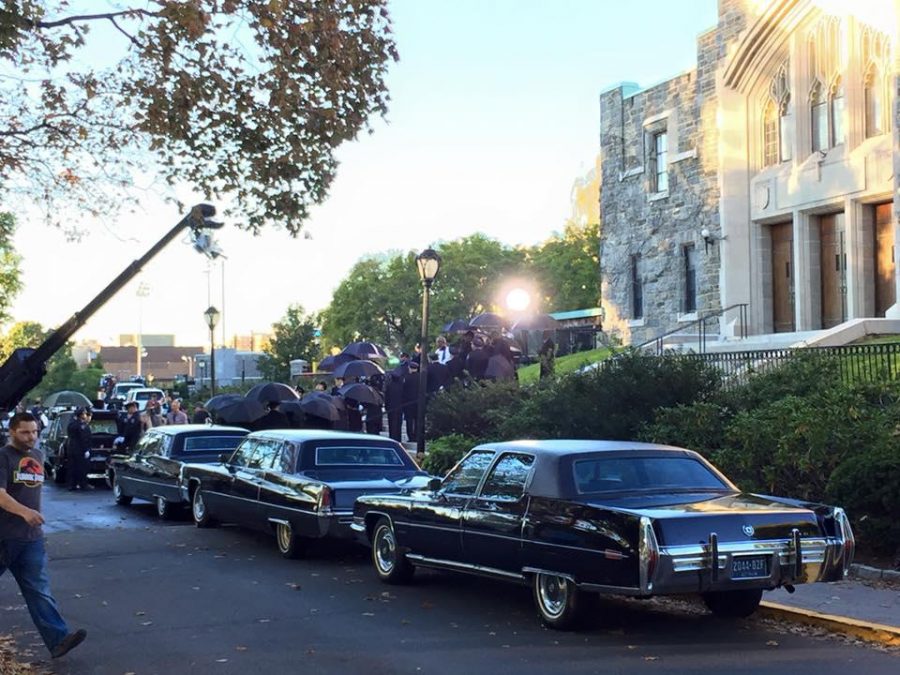 Film crews crowd Fordhams Campus filming shows such as Gotham shown here.  
