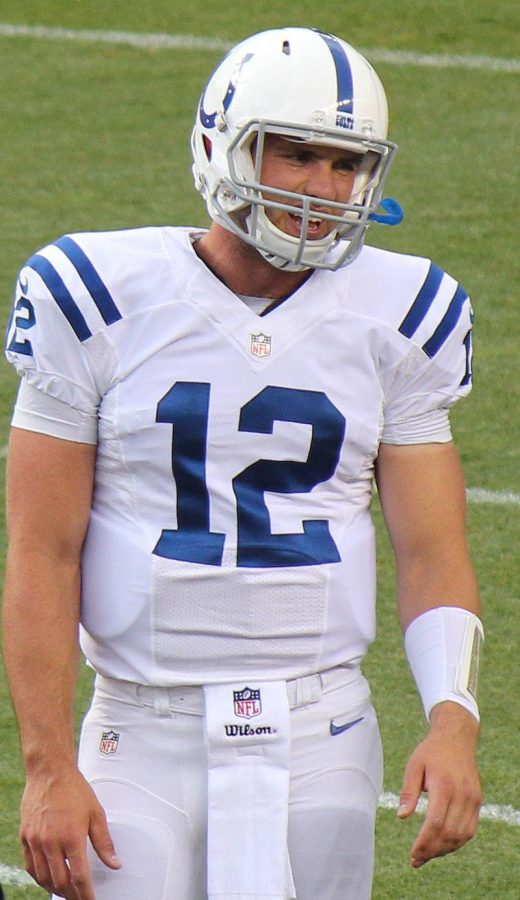 Andrew Luck has under performed through the NFL seasons first eight games. Courtesy of Wikimedia. 