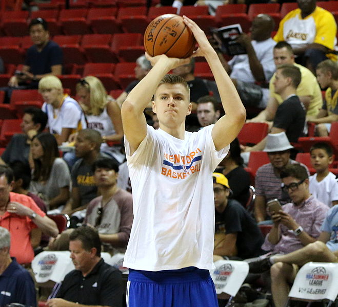 The young Latvian is making a major impact on the Knicks. Courtesy of Wikimedia