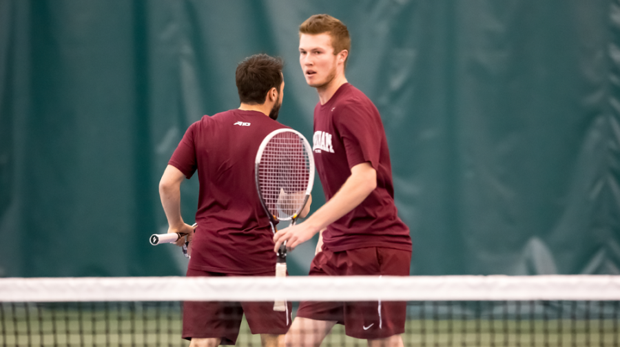 Joseph Pavoloski and Thomas Cosmai dropped their match to Saint Joseph’s. (Courtesy of Fordham Athletics)