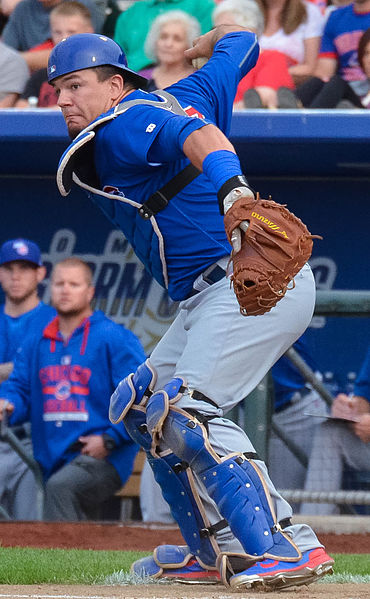 Leg injuries to Kyle Schwarber have poked a hole in the Cubs' roster. (Courtesy of Wikimedia)