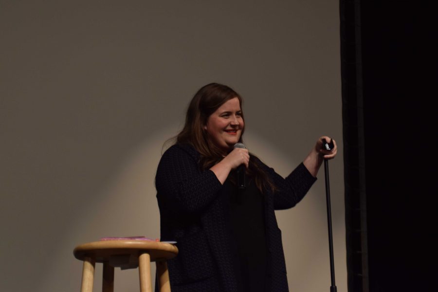 Aidy Bryant, Saturday Night Live star, performed at Fordham Prep’s Leonard Theater on the rainy Sunday of Spring Weekend. (Andrea Garcia/The Fordham Ram)