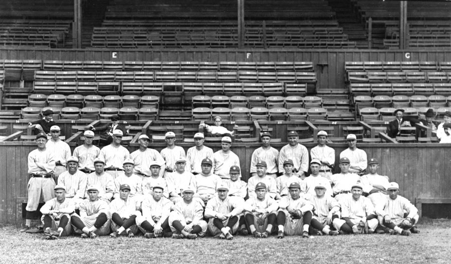 The 1921 Yankees shared New York with the Dodgers and Giants, teams that have since moved to California. (Courtesy of Wikimedia). 