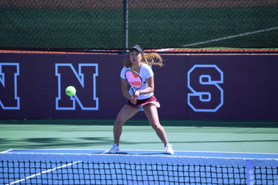 Mayu Sato played well, reaching the final before falling to teammate Estelle Wong. (Andrea Garcia/The Fordham Ram)