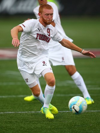 Cole Stevenson had a goal and assist in the Rams’ 2-1 victory over St. Louis. (Courtesy of Fordham Ram)