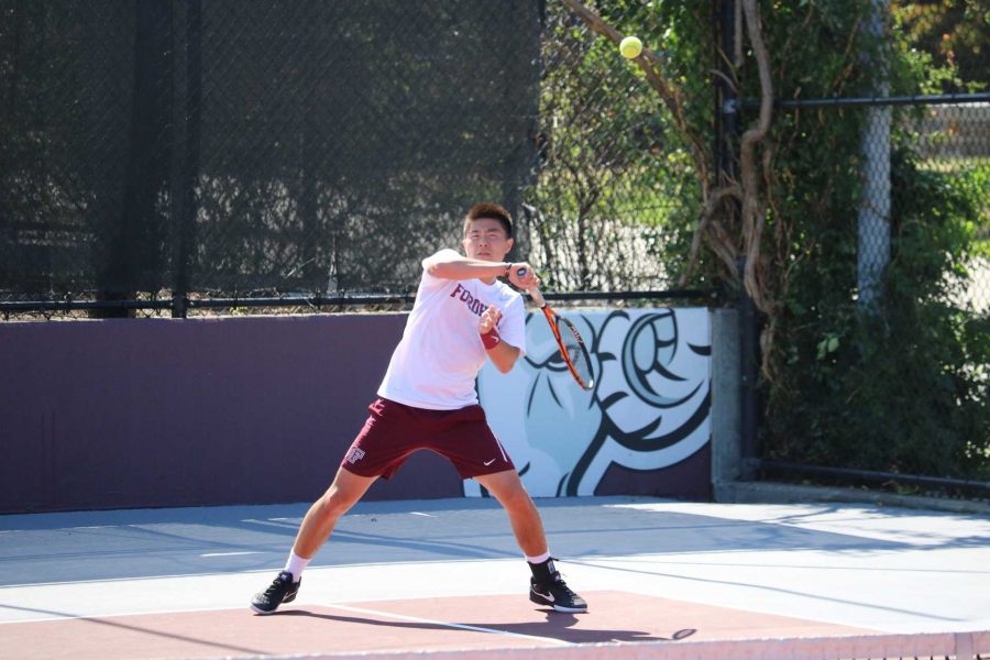 Victor Li was unsuccessful in his singles matches at the Navy Invitational. (Courtesy of Fordham Athletics)