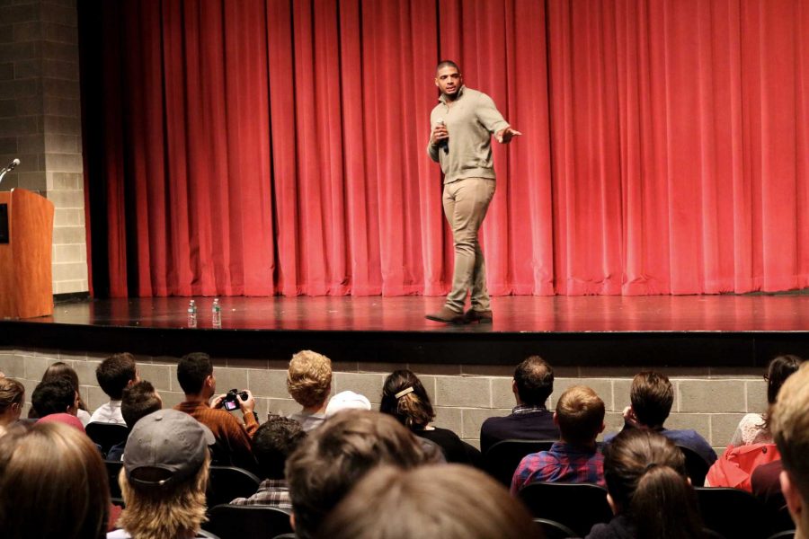 Michael Sam spoke to students about diversity as the first openly gay football player in the National Football League. (Julia Comerford/The Fordham Ram)