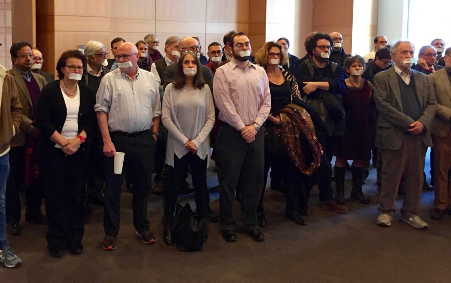 Fordham Faculty Stand in Silent Protest of the Administration