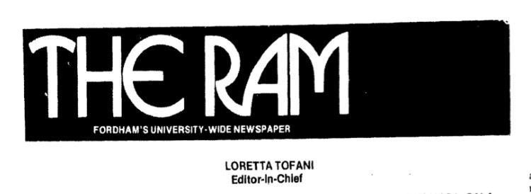 Before she won a Pulitzer Prize, Tofani served as Editor-in-Chief at The Ram. 
