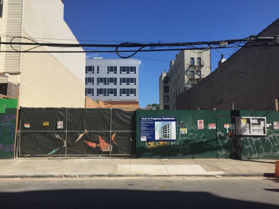 Construction site for future luxury unit marketed for students on Hoffman Street, a few blocks from Fordham University. (Jake Shore for the Fordham Ram)
