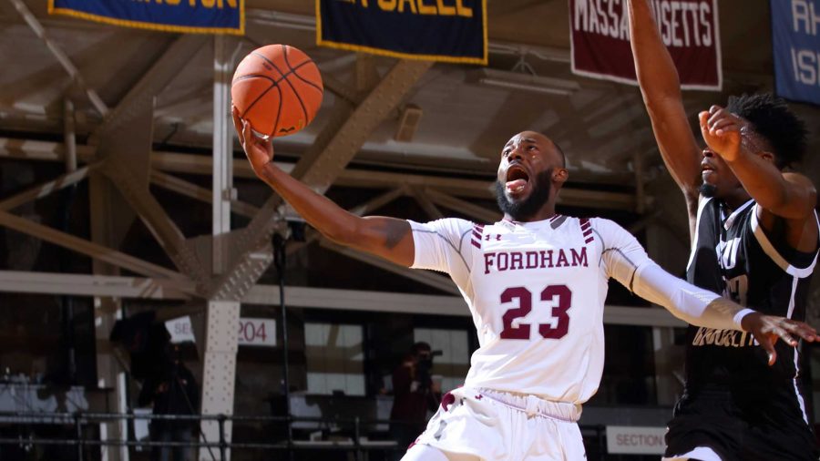 Perris Hicks put up seven points in 27 minutes in the OT win over Maine. (Courtesy of Fordham Athletics)