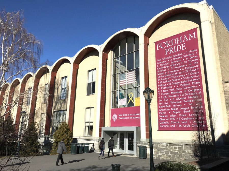 The petition circulating on campus calls for an update to McGinley Center, pictured above. (Kevin Stoltenberg/The Fordham Ram)