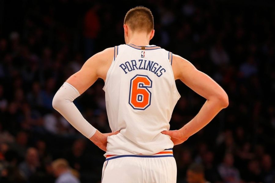 Kristaps Porzingis tore his ACL last Tuesday and the Knicks will miss his presence. (Courtesy of Twitter).