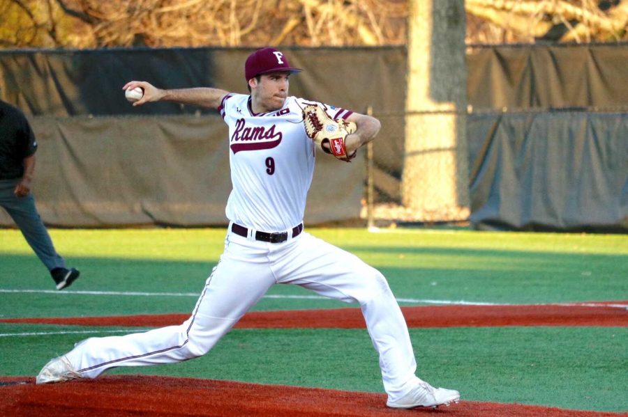 Fordham+Baseball+swept+last+Saturday%E2%80%99s+doubleheader+with+Coppin+State%2C+and+won+the+second+game+behind+junior+pitcher+Reiss+Knehr.+%28Julia+Comerford%2FThe+Fordham+Ram%29