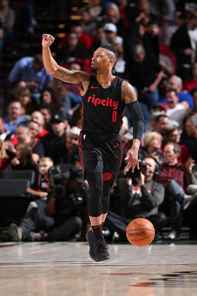 Damian Lillard running the point for the Portland Trailblazers. (Courtesy of Twitter)