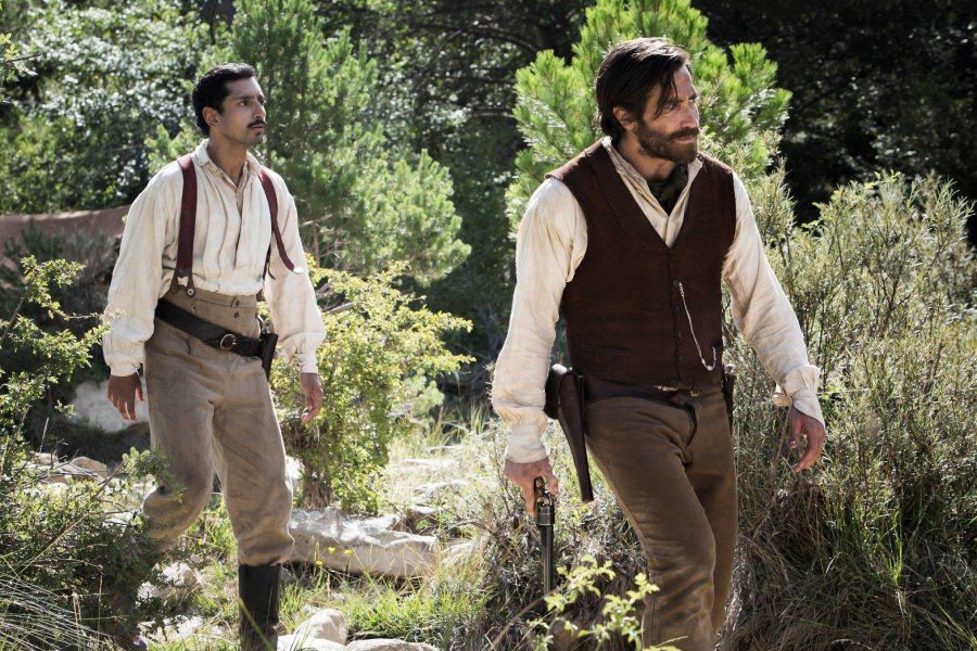 Riz Ahmed (left) and Jake Gyllenhaall (right) perform as Hermann Kermit Warm and John Morris in The Sisters Brothers. (Courtesy of Facebook)
