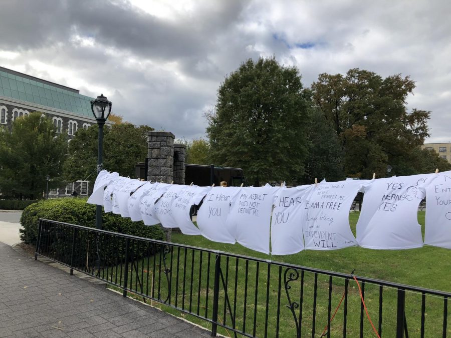 Events like the Clothesline Project, pictured above, were designed to raise awareness of sexual misconduct. (Joe Esposito/The Fordham Ram)