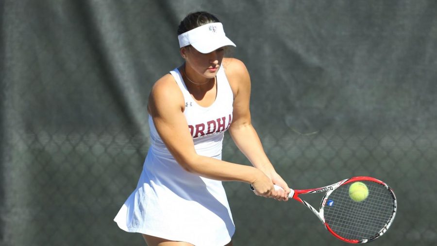 Fordham%E2%80%99s+women%E2%80%99s+tennis+team+got+its+second+win+in+three+matches+on+Friday.+%28Courtesy+of+Fordham+Athletics%29