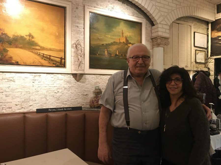 Owner Joe Migliucci at Marios Restaurant with his daughter Regina Migliucci-Delfino (Eliot Schiaparelli for The Fordham Ram)