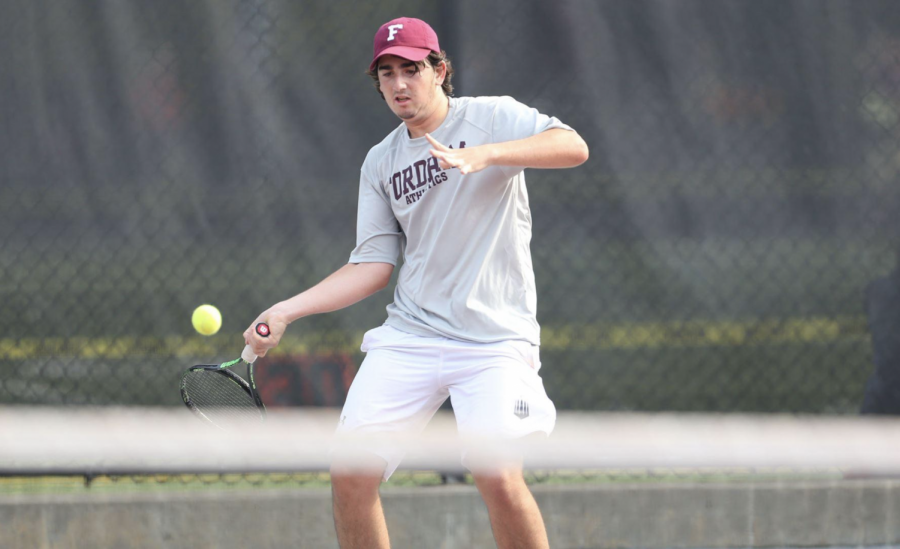 Men’s Tennis now have almost two weeks off to recover after their close 4-3 match win over Boston University. (Courtesy of Fordham Athletics)
