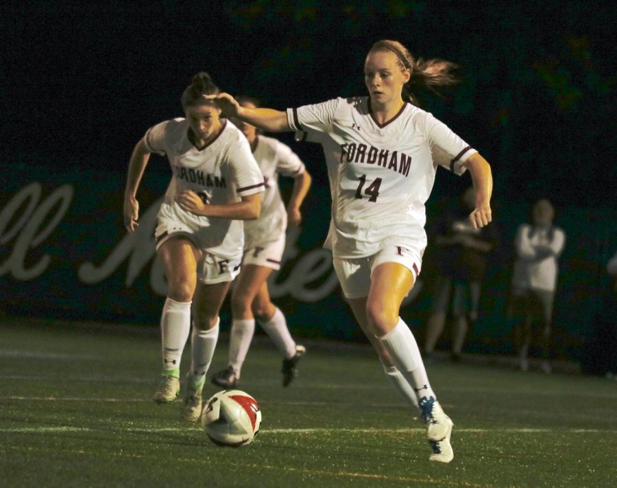 Maggie Roughley (above) enters her senior year with Fordhams womens soccer team. She hopes to make it the best one yet. (Julia Comerford/The Fordham Ram)