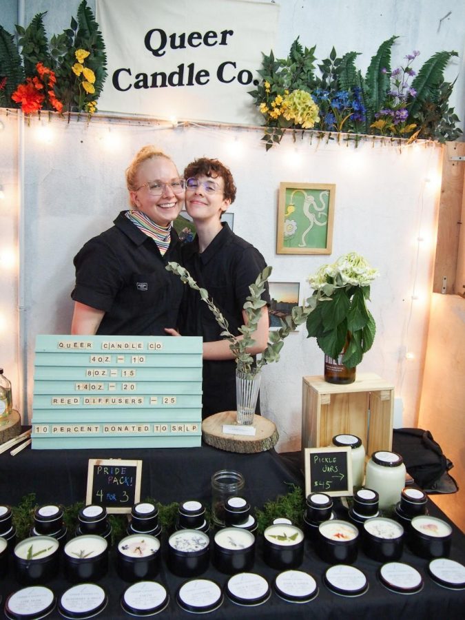 Gibson and Rose sell their candles and donate 10 percent of the proceeds to SLRP. (Photo courtesy of Queer Candle Co.) 