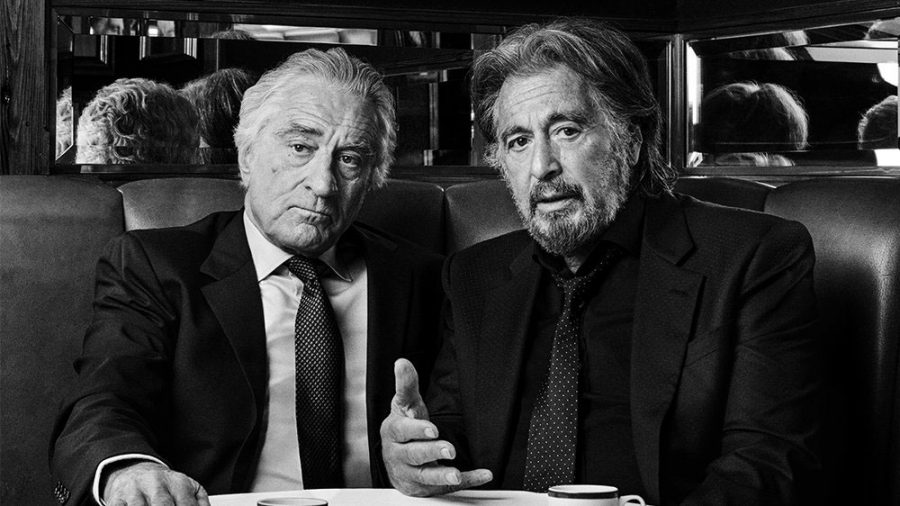 Robert Di Nero and Alfredo Pacino star in Martin Scorsese’s “Irishman” as Frank Sheeran and Jim Hoffa, respectively. (Courtesy of Twitter)