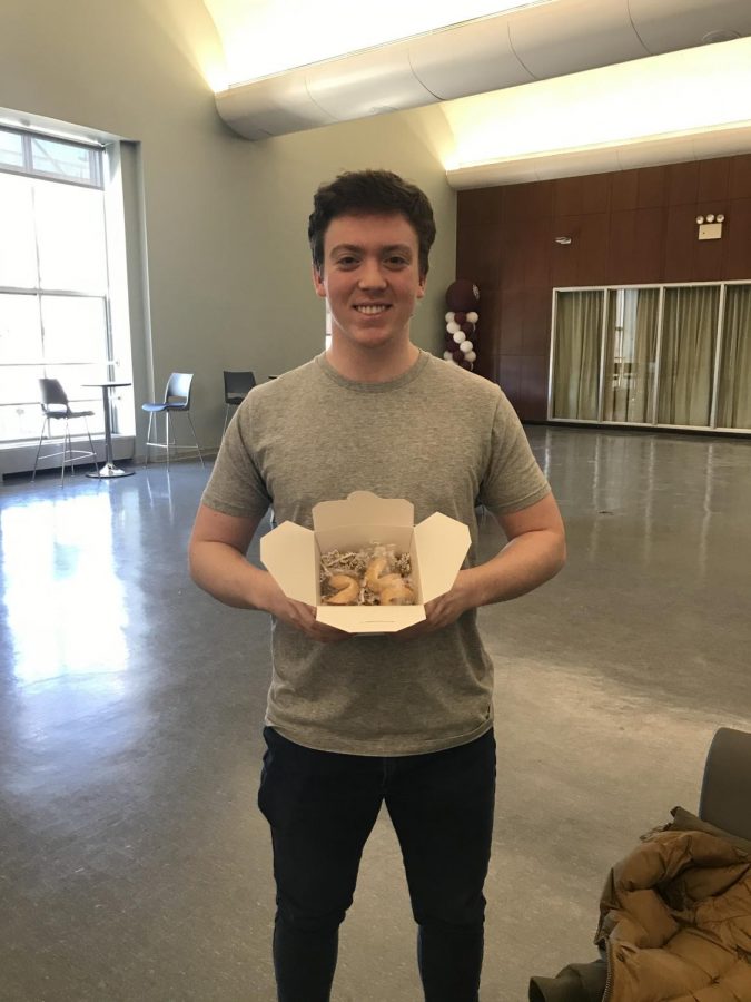 Liam Leahy launched Calamity Cookies to sell ironic misfortune cookies. He writes the misfortunes himself. (Sarah Huffman/The Fordham Ram)