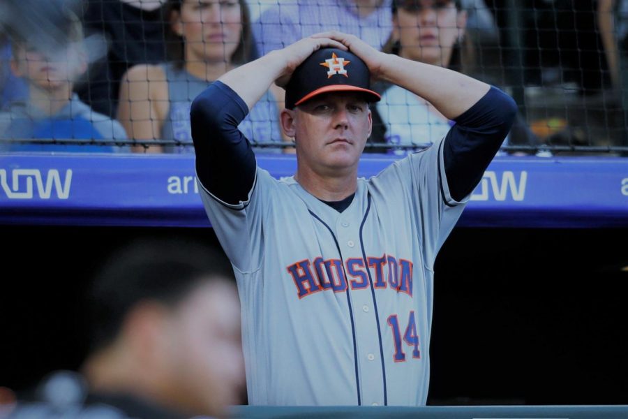 Astros manager AJ Hinch (above) lost his job as a result of the teams sign-stealing scandal. (Courtesy of Flickr)