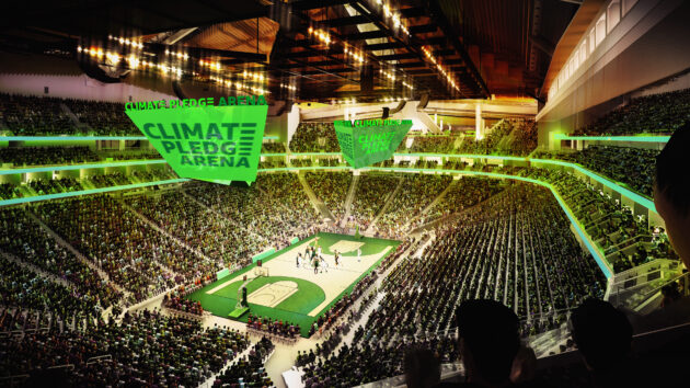 Amazon passed up the branding opportunity for the Seattle Kraken arena to advocate for climate change instead. (Courtesy of Twitter)