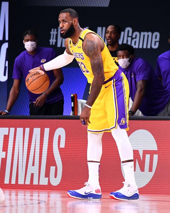 LeBron James continues to be the boss of the NBA in the bubble, with his Lakers team on the verge of the NBA Finals. (Courtesy of Twitter)