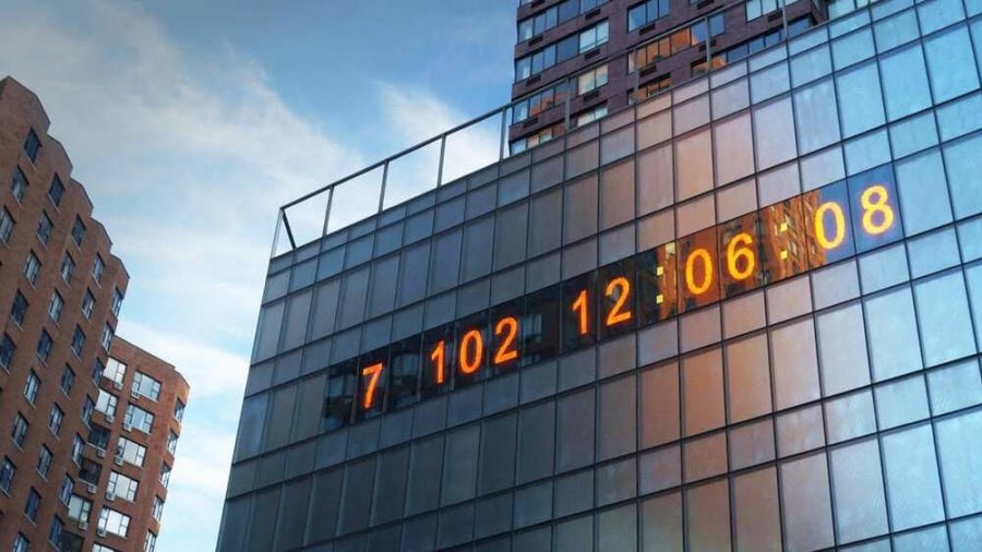 The climate clock in Union Sqaure serves as a reminder of the danger our planet is in. (Courtesy of Twitter)
