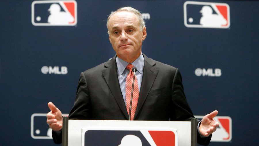 Rob Manfred (above) instituted a 16-team postseason for the 2020 season. It may stay for the future. (Courtesy of Twitter)