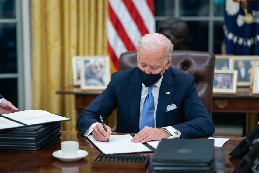 Biden signed a record amount of executive orders into action. (Courtesy of Twitter)