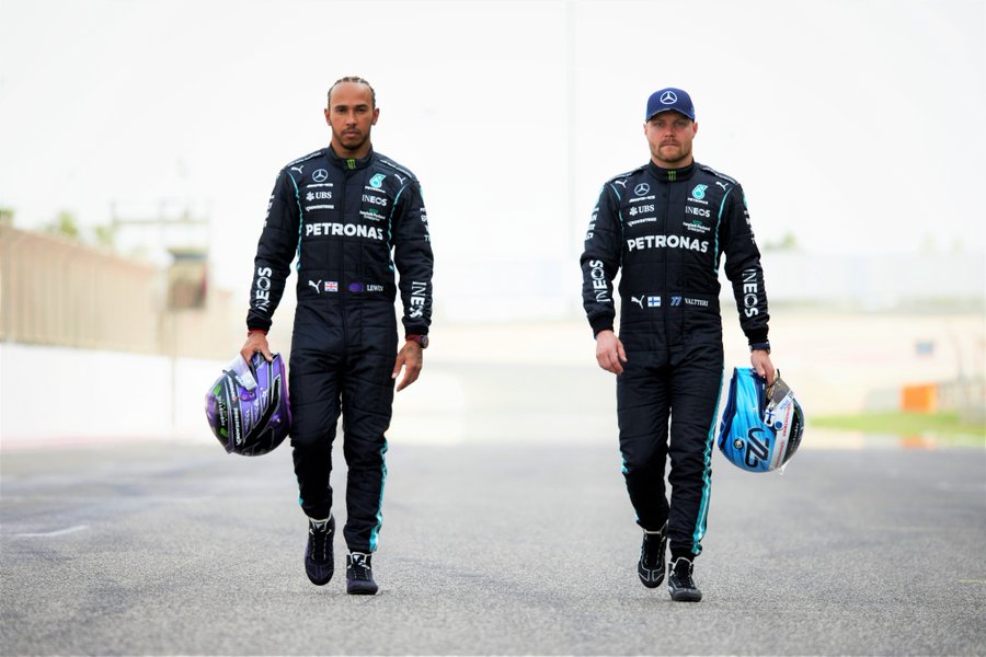 The Mercedes pairing of Lewis Hamilton (left) and Valtteri Bottas (right), look forward to continuing the teams dominance in the sport with their eighth consecutive title. (Courtesy of Twitter)