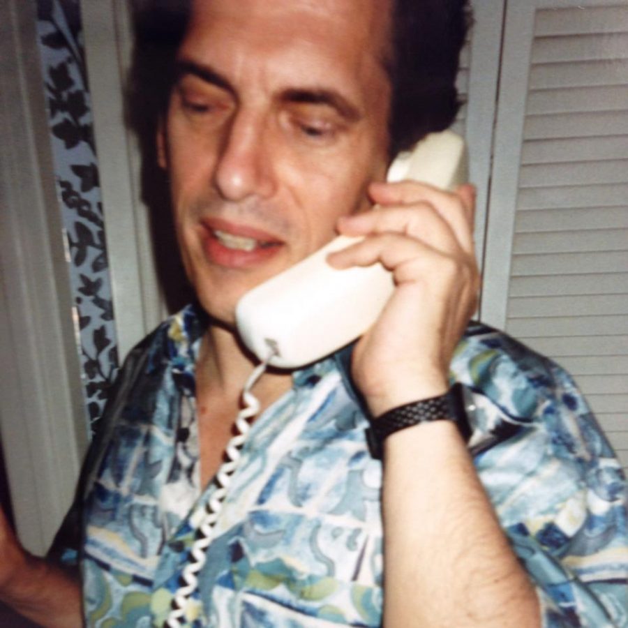 “Mr. Apology,” also known as Allan Bridge, speaks to a caller on the Apology Line in 1994. (Courtesy of Facebook)