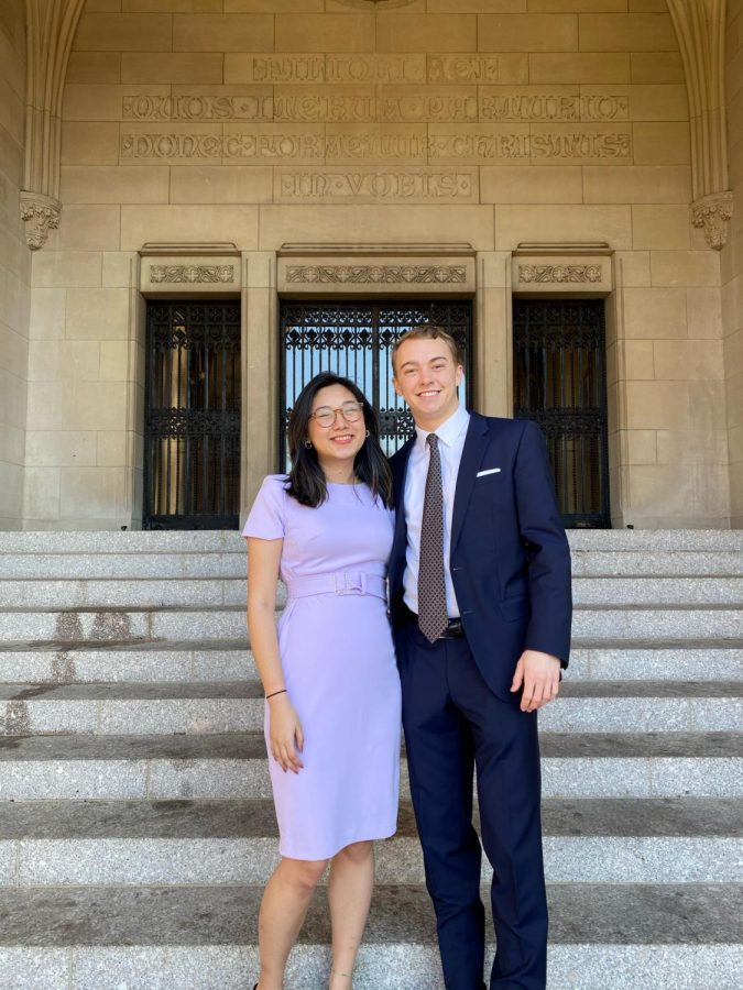 Thomas Reuter, FCRH 22, and Arianna Chen, FCRH 22, served as the president and vice president of USG. (Courtesy of Instagram)
