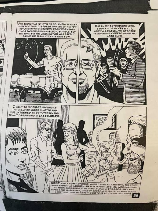 Fordham professor Mark Naison shares a page from a comic book he created as a student at Columbia University. (Courtesy of Mark Naison)