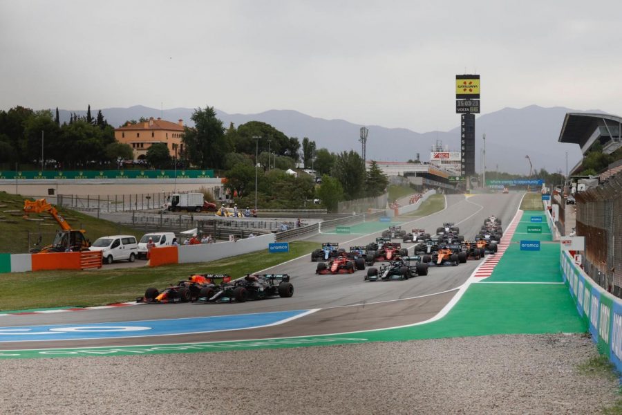 Max Verstappen overtook Lewis Hamilton at the start, but was unable to convert that to a victory at the Spanish Grand Prix. (Courtesy of Twitter)