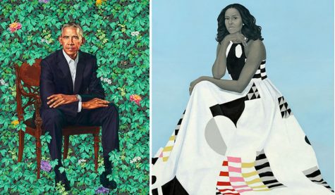 The historic Obama portraits arrived in New York City for a two month residency at the Brooklyn Museum. (Courtesy of Twitter).